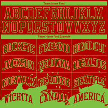 Load image into Gallery viewer, Custom Red Neon Green Color Splash Round Neck Sublimation Basketball Suit Jersey