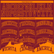 Load image into Gallery viewer, Custom Maroon Bay Orange Color Splash Round Neck Sublimation Basketball Suit Jersey