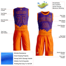 Load image into Gallery viewer, Custom Purple Bay Orange Color Splash Round Neck Sublimation Basketball Suit Jersey