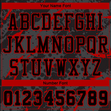 Load image into Gallery viewer, Custom Black Red Bright Lines Round Neck Sublimation Basketball Suit Jersey