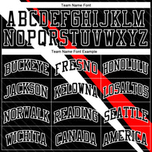 Load image into Gallery viewer, Custom Black White-Red Diagonal Lines Round Neck Sublimation Basketball Suit Jersey