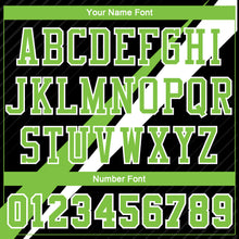 Load image into Gallery viewer, Custom Black Neon Green-White Diagonal Lines Round Neck Sublimation Basketball Suit Jersey
