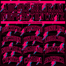 Load image into Gallery viewer, Custom Black Pink Lightning Shapes Round Neck Sublimation Basketball Suit Jersey