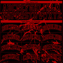 Load image into Gallery viewer, Custom Black Red Abstract Grunge Art Round Neck Sublimation Basketball Suit Jersey