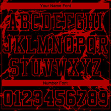 Load image into Gallery viewer, Custom Black Red Abstract Grunge Art Round Neck Sublimation Basketball Suit Jersey