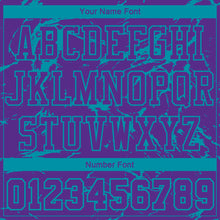 Load image into Gallery viewer, Custom Purple Teal Abstract Grunge Art Round Neck Sublimation Basketball Suit Jersey