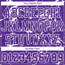 Load image into Gallery viewer, Custom Purple White Abstract Grunge Art Round Neck Sublimation Basketball Suit Jersey