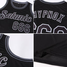 Load image into Gallery viewer, Custom Black Black-Gray Authentic Throwback Basketball Jersey