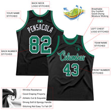 Load image into Gallery viewer, Custom Black Kelly Green-White Authentic Throwback Basketball Jersey