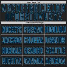 Load image into Gallery viewer, Custom Black Black-Blue Authentic Throwback Basketball Jersey