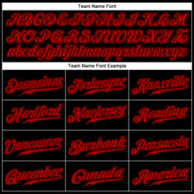 Load image into Gallery viewer, Custom Black Red Authentic Baseball Jersey