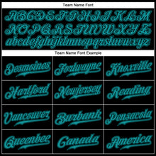 Load image into Gallery viewer, Custom Black Teal Authentic Baseball Jersey