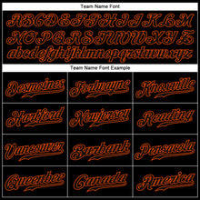 Load image into Gallery viewer, Custom Black Black-Orange Authentic Baseball Jersey
