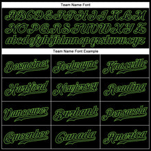 Load image into Gallery viewer, Custom Black Black-Neon Green Authentic Baseball Jersey