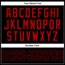 Load image into Gallery viewer, Custom Black Black-Red Authentic Baseball Jersey