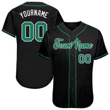 Load image into Gallery viewer, Custom Black Kelly Green-White Authentic Baseball Jersey