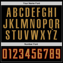 Load image into Gallery viewer, Custom Black Old Gold-Red Authentic Baseball Jersey