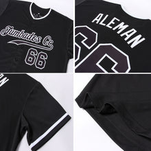 Load image into Gallery viewer, Custom Black Black-White Authentic Baseball Jersey