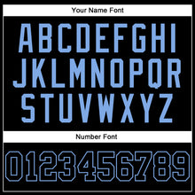 Load image into Gallery viewer, Custom Black Black-Light Blue Authentic Baseball Jersey