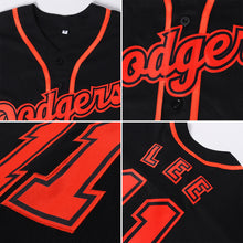 Load image into Gallery viewer, Custom Black Texas Orange-White Authentic Baseball Jersey