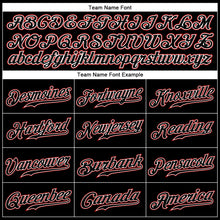 Load image into Gallery viewer, Custom Black Red Pinstripe Black-White Authentic Baseball Jersey