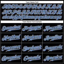 Load image into Gallery viewer, Custom Black Light Blue Pinstripe Light Blue-White Authentic Baseball Jersey