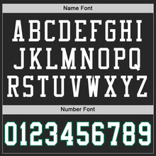 Load image into Gallery viewer, Custom Black White-Kelly Green Mesh Authentic Throwback Football Jersey
