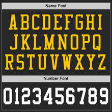 Load image into Gallery viewer, Custom Black White-Gold Mesh Authentic Throwback Football Jersey