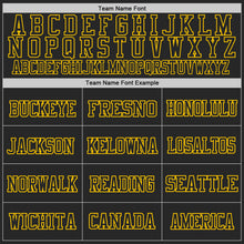 Load image into Gallery viewer, Custom Black Black-Gold Mesh Authentic Throwback Football Jersey