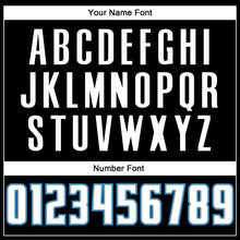 Load image into Gallery viewer, Custom Black Royal Pinstripe White-Blue Authentic Basketball Jersey