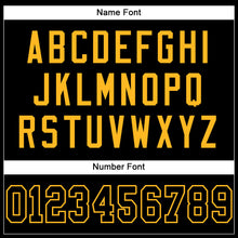 Load image into Gallery viewer, Custom Black Black-Gold Mesh Authentic Football Jersey