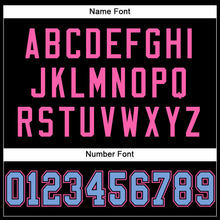 Load image into Gallery viewer, Custom Black Light Blue-Pink Mesh Authentic Football Jersey