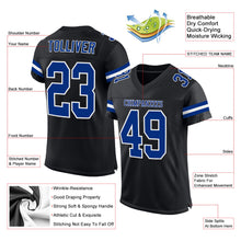 Load image into Gallery viewer, Custom Black Royal-White Mesh Authentic Football Jersey