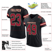 Load image into Gallery viewer, Custom Black Cardinal-Cream Mesh Authentic Football Jersey