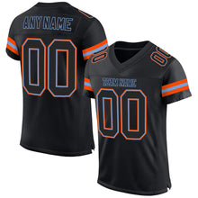 Load image into Gallery viewer, Custom Black Black-Orange Mesh Authentic Football Jersey