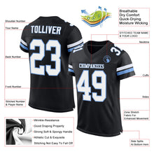 Load image into Gallery viewer, Custom Black White-Light Blue Mesh Authentic Football Jersey