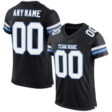 Load image into Gallery viewer, Custom Black White-Light Blue Mesh Authentic Football Jersey