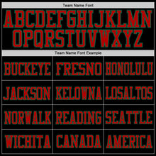 Load image into Gallery viewer, Custom Black Kelly Green-Red Mesh Authentic Football Jersey