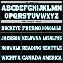 Load image into Gallery viewer, Custom Black White-Teal Mesh Authentic Football Jersey