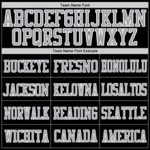 Load image into Gallery viewer, Custom Black Gray-Purple Mesh Authentic Football Jersey