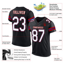 Load image into Gallery viewer, Custom Black White-Red Mesh Authentic Football Jersey
