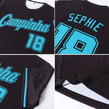 Load image into Gallery viewer, Custom Black Teal-Black Performance T-Shirt