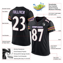 Load image into Gallery viewer, Custom Black White-Purple Mesh Authentic Football Jersey