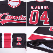Load image into Gallery viewer, Custom Black Maroon-White Hockey Jersey