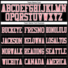 Load image into Gallery viewer, Custom Black Medium Pink-White Mesh Authentic Football Jersey