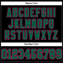Load image into Gallery viewer, Custom Black Kelly Green-Pink Mesh Authentic Football Jersey