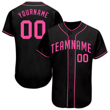 Load image into Gallery viewer, Custom Black Pink Authentic Baseball Jersey