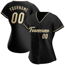 Load image into Gallery viewer, Custom Black Cream Authentic Baseball Jersey