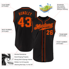 Load image into Gallery viewer, Custom Black Orange Authentic Sleeveless Baseball Jersey