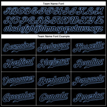 Load image into Gallery viewer, Custom Black Black-Light Blue Authentic Sleeveless Baseball Jersey